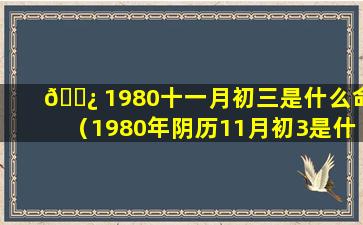 🌿 1980十一月初三是什么命（1980年阴历11月初3是什么星座）